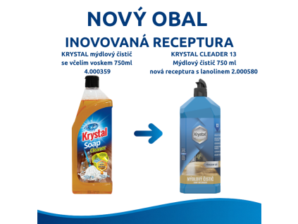 KRYSTAL mýdlový čistič se včelím voskem 750ml nahrazen KRYSTAL CLEADER 13 Mýdlový čistič