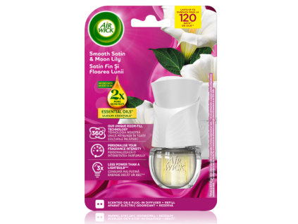 Air Wick 19ml komplet sada do zásuvky Jemný saten a měsíční lilie Smooth satin&Moon Lily